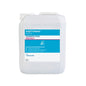 A white, translucent 5-liter container labeled "Dr. Schumacher Aseptoman® forte hand disinfectant" from Dr. Schumacher GmbH, an alcoholic, skin-friendly hand disinfectant with virucidal effect. The label is in German, English, and French.