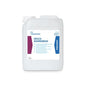 5-liter container made of white plastic by Dr. Schumacher DESCO BOHRERBAD from Dr. Schumacher GmbH for cleaning and disinfecting dental instruments, with blue and purple accents and multilingual instructions.