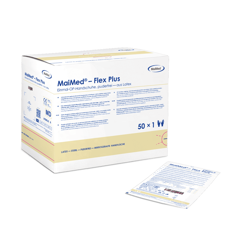 MaiMed-Flex Plus PF-sterile powder-free latex surgical gloves, 50 pairs/box