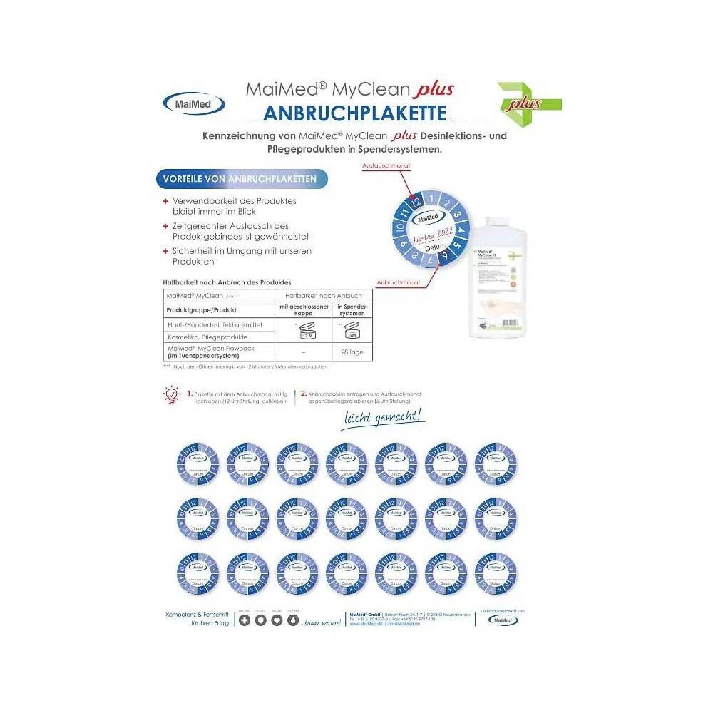 MaiMed MyClean plus opening sticker sheet of 72 opening stickers | Pack (1 piece)