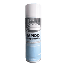 A 500 ml bottle of DR.SCHNELL RAPIDO KAUGUMMI-EX, a solvent-free freezing spray for cleaning carpets and upholstered furniture, manufactured by DR.SCHNELL GmbH & Co. KGaA.