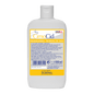 White plastic bottle with Dr. Schnell CIMOCID SENSITIVE hand disinfectant (150 ml) from DR.SCHNELL GmbH & Co. KGaA, with a yellow/blue German and French label with information on effective germ reduction, barcode, and closed cap.