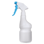 The Dr. Schnell hand sprayer empty 600 ml from DR.SCHNELL GmbH & Co. KGaA is a white plastic spray bottle with a blue spray head, empty on a white background, ideal for cleaning agents and with embossed branding.