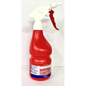 The DR.SCHNELL GmbH & Co. KGaA Dr. Schnell hand sprayer empty 600 ml, a red plastic spray bottle with a white-red trigger nozzle and application symbols on the front, stands upright on a plain white background.