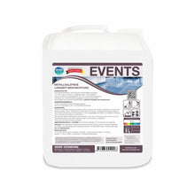The Arcora Events metal salt-free long-term coating is delivered in a white 5-liter plastic canister with German instructions, QR code, floor symbols, and Arcora International GmbH logo. Ideal for professional applications with environmentally friendly coating.