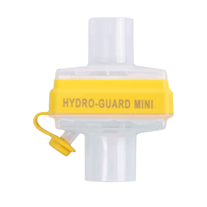 Hydrophobic bacterial filter for resuscitation bags and devices