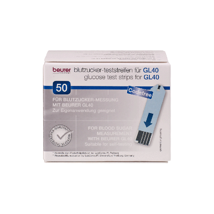 Test strips for Beurer GL 40 mg/dL, pack of 50