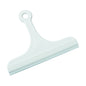 The Haug glass and tile scraper from Haug Bürsten KG is a white plastic tool with a wide rubber lip and a small hanging hole at the top, measuring 180 x 200 x 30 mm.