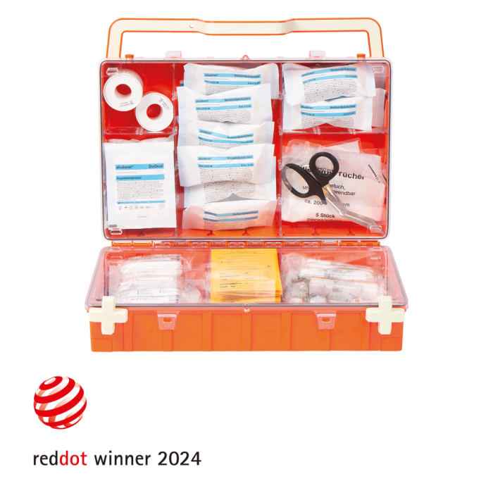 Orange First Aid Kit DYNAMIC-GLOW L, Compliant with DIN 13169