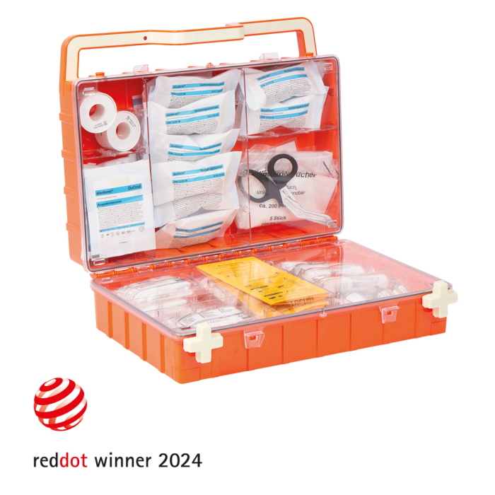 Orange First Aid Kit DYNAMIC-GLOW L, Compliant with DIN 13169