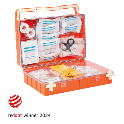 Orange First Aid Kit DYNAMIC-GLOW L, Compliant with DIN 13169