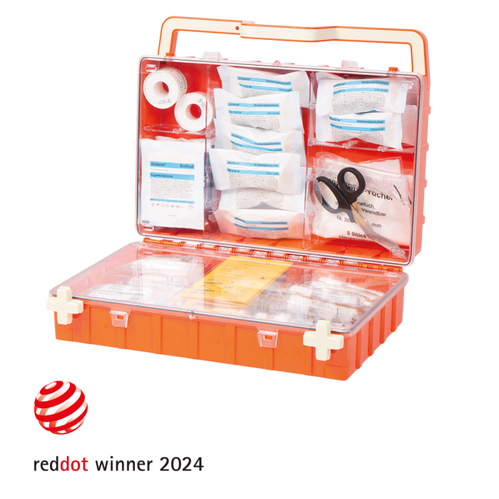 Orange First Aid Kit DYNAMIC-GLOW L, Compliant with DIN 13169