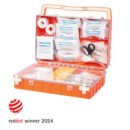 Orange First Aid Kit DYNAMIC-GLOW L, Compliant with DIN 13169