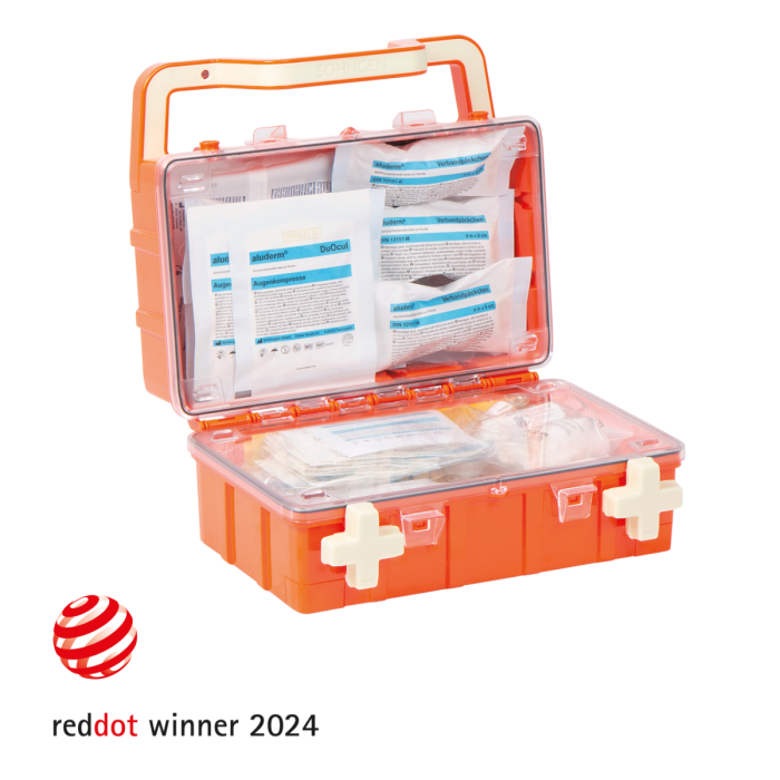 Orange First Aid Kit DYNAMIC-GLOW S, Compliant with DIN 13157