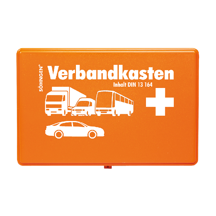 Empty Plastic Orange Car First Aid Kit