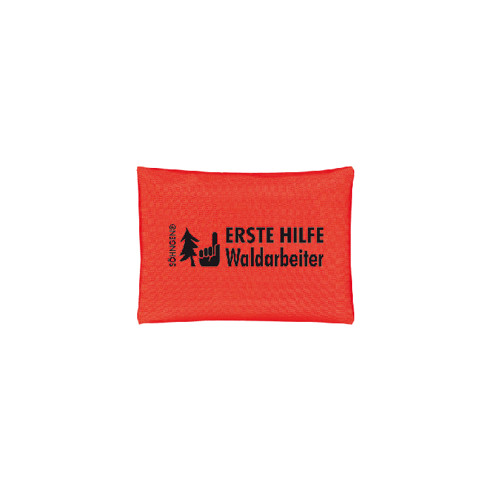 First-Aid Kit for Forest Workers in an Orange Zippered Nylon Pouch