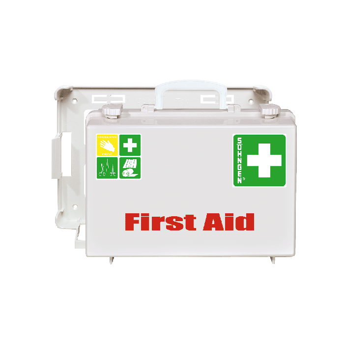 SN-CD First Aid Kit, Empty, White, "First Aid" Printed