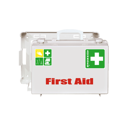 SN-CD First Aid Kit, Empty, White, "First Aid" Printed