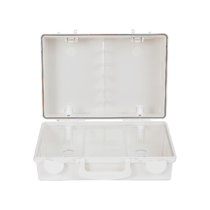 SN-CD First Aid Kit, Empty, White, "First Aid" Printed