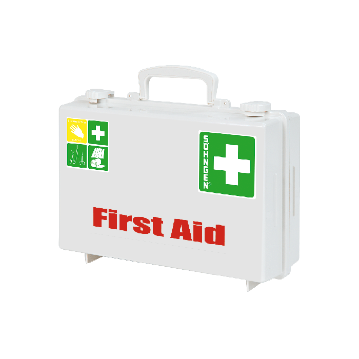SN-CD First Aid Kit, Empty, White, "First Aid" Printed