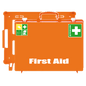 MT-CD First Aid Kit, Empty, Orange, "First Aid" Print