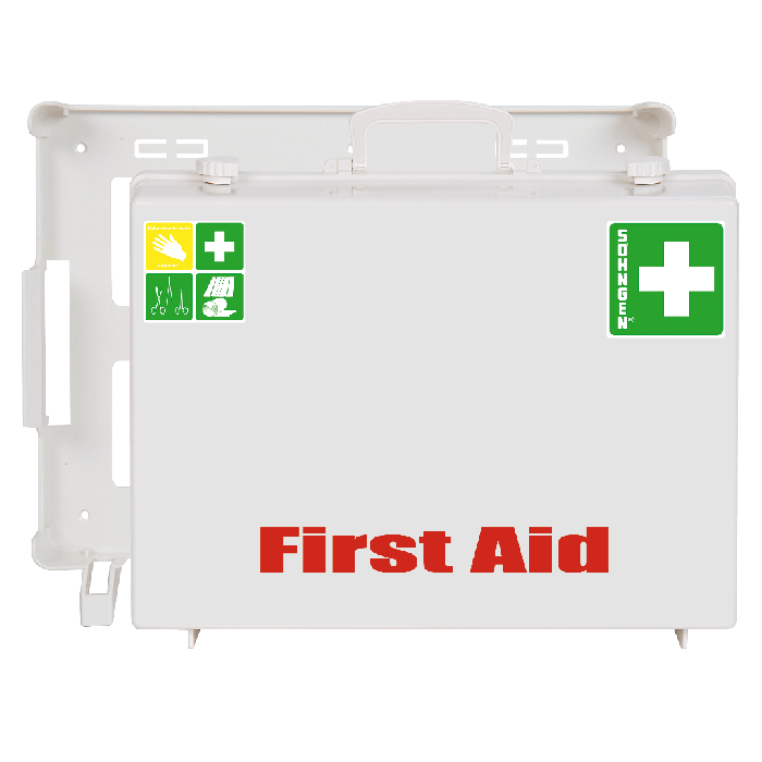 MT-CD First Aid Kit, Empty, White, Printed "First Aid"