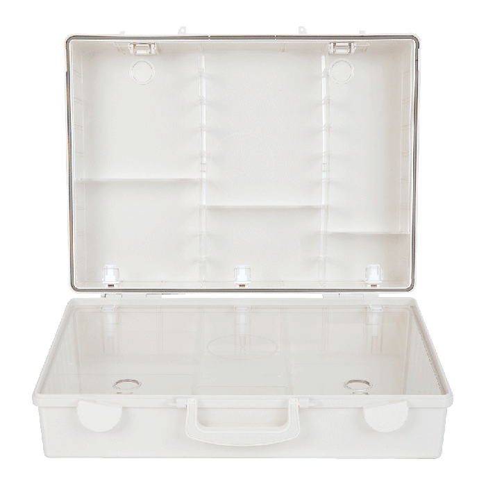 MT-CD First Aid Kit, Empty, White, Printed "First Aid"