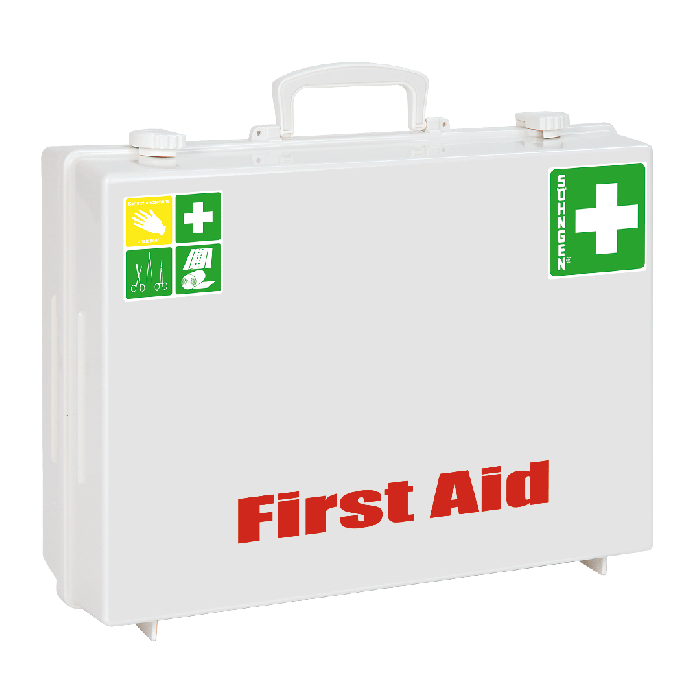 MT-CD First Aid Kit, Empty, White, Printed "First Aid"
