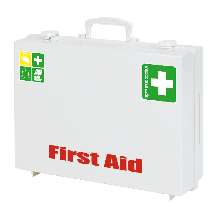 MT-CD First Aid Kit, Empty, White, Printed "First Aid"