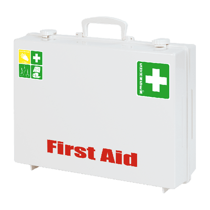 MT-CD First Aid Kit, Empty, White, Printed "First Aid"