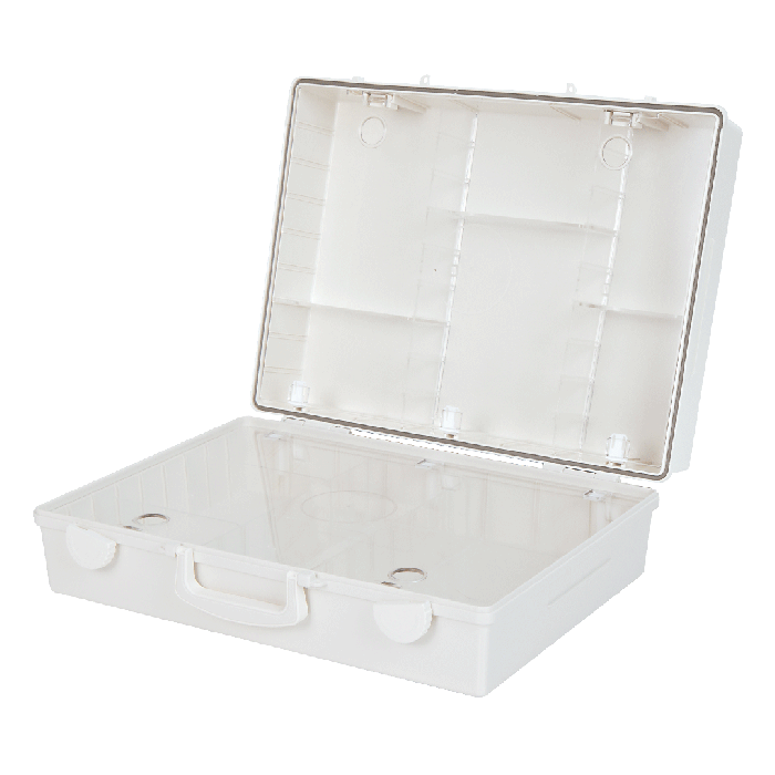 MT-CD First Aid Kit, Empty, White, Printed "First Aid"