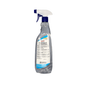 A clear 1-liter bottle of Velvet Quick Cleaner AF with spray attachment from the Stern Waschmittel GmbH, with a white and blue nozzle and a white label with German text and a blue-yellow logo on top, ideal for daily cleaning.