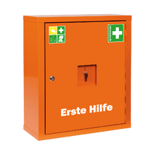 EUROSAFE Orange First Aid Cabinet with Contents Compliant with ÖNORM Z 1020 2