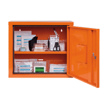 JUNIORSAFE First Aid Cabinet, orange, with contents compliant with ÖNORM Z 1020 1