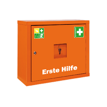 JUNIORSAFE First Aid Cabinet, orange, with contents compliant with ÖNORM Z 1020 1