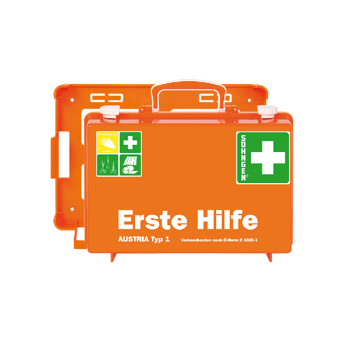 SN-CD First Aid Kit, Orange, with Contents Compliant with ÖNORM Z 1020 1