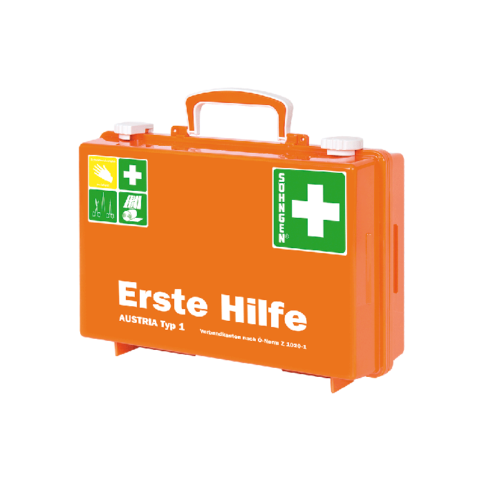 SN-CD First Aid Kit, Orange, with Contents Compliant with ÖNORM Z 1020 1