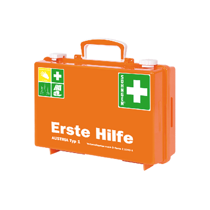 SN-CD First Aid Kit, Orange, with Contents Compliant with ÖNORM Z 1020 1