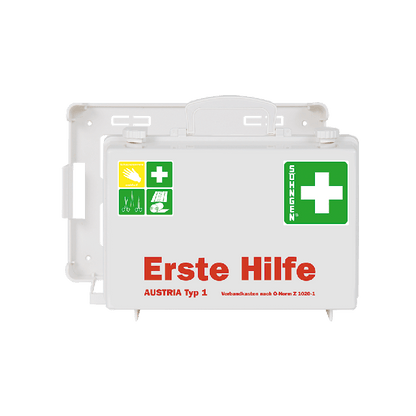 SN-CD First Aid Kit, White, with Contents Compliant with ÖNORM Z 1020 1