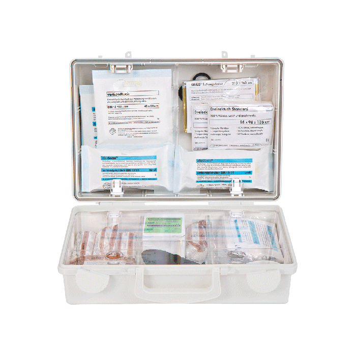 SN-CD First Aid Kit, White, with Contents Compliant with ÖNORM Z 1020 1