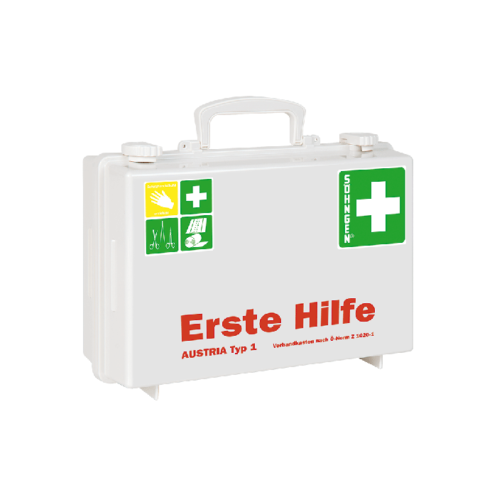 SN-CD First Aid Kit, White, with Contents Compliant with ÖNORM Z 1020 1