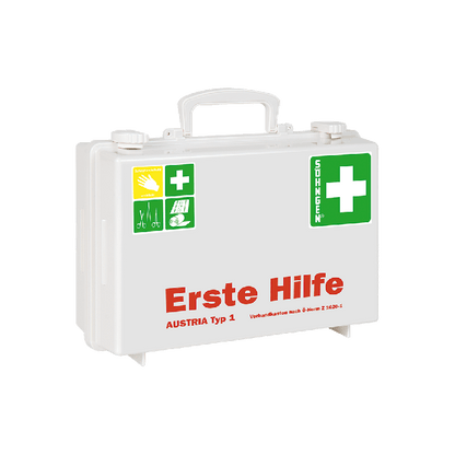 SN-CD First Aid Kit, White, with Contents Compliant with ÖNORM Z 1020 1