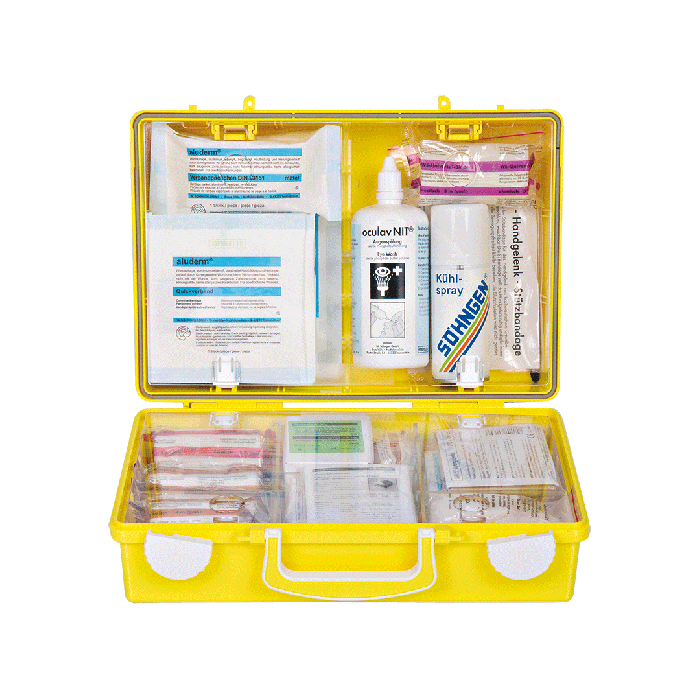 SN-CD Yellow Extra+ First Aid Kit with contents compliant with ÖNORM Z 1020 1 plus add-ons