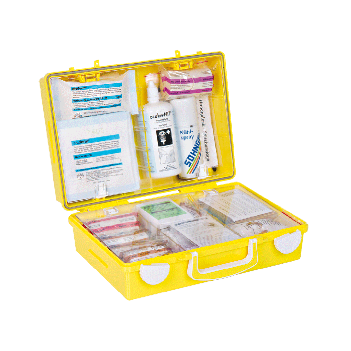 SN-CD Yellow Extra+ First Aid Kit with contents compliant with ÖNORM Z 1020 1 plus add-ons