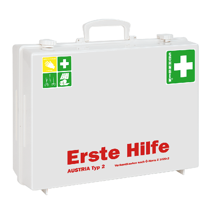 MT-CD First Aid Kit, White, with Contents Compliant with ÖNORM Z 1020 2