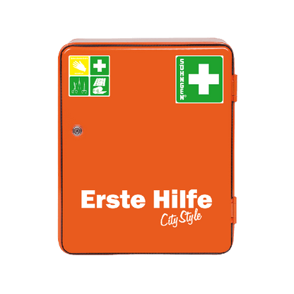 HEIDELBERG City Style First Aid Cabinet, Orange, Empty