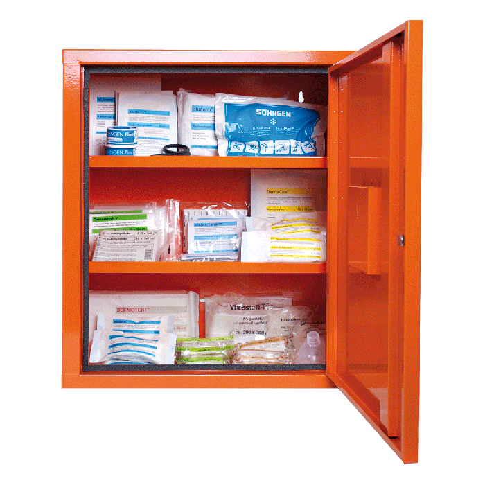 EUROSAFE First Aid Cabinet, Industrial Standard, Orange