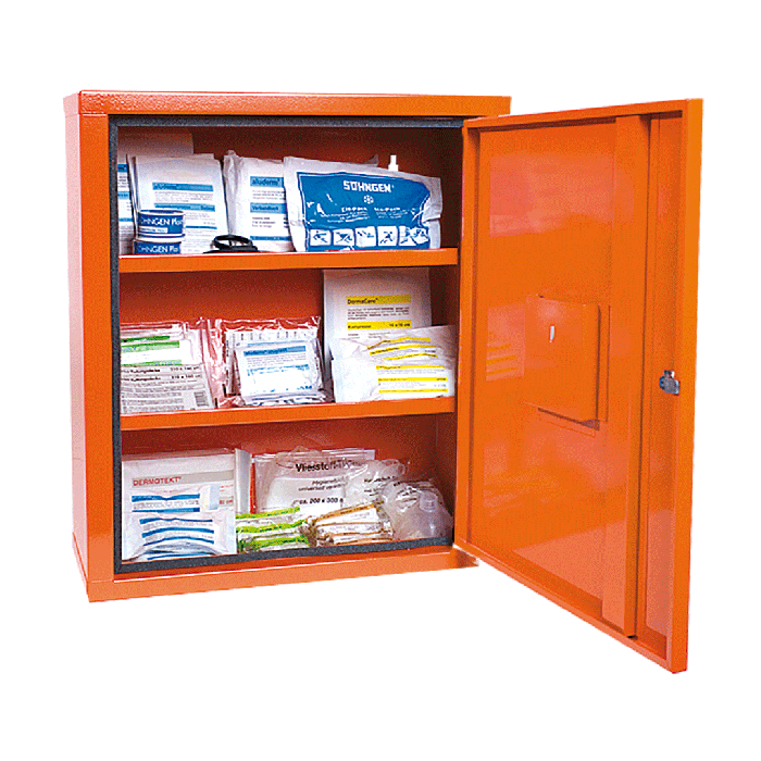 EUROSAFE First Aid Cabinet, Industrial Standard, Orange