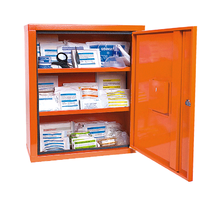 EUROSAFE First Aid Cabinet, Industrial Standard Plus, Orange