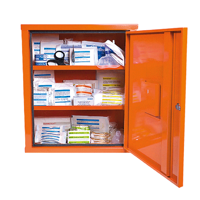 EUROSAFE First Aid Cabinet, Industrial Standard Plus, Orange